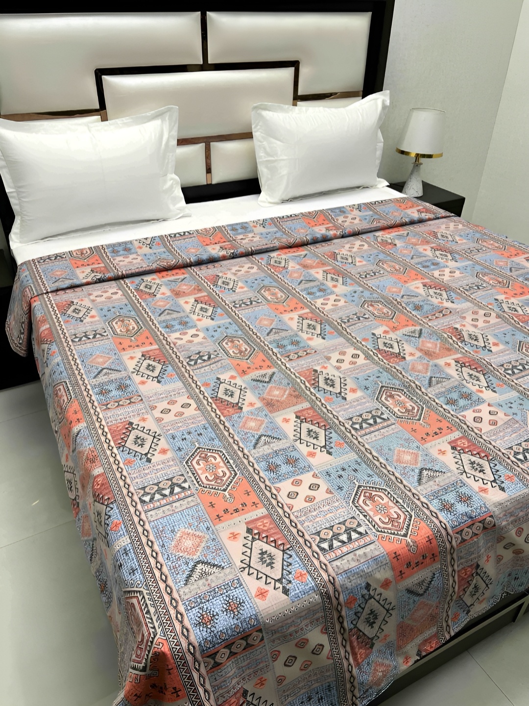 

Pure Decor Cotton Double Bed King Size winter Duvet Cover for Comforter Quilt & Rajai, Blue