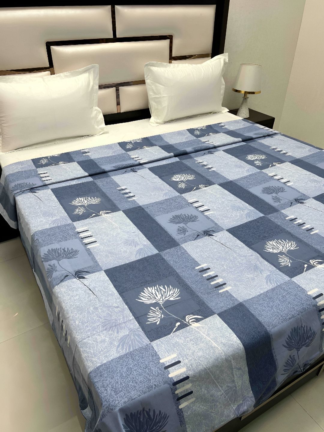 

Pure Decor Cotton Double Bed King Size Winter Duvet Cover for Comforter Quilt & Rajai, Blue