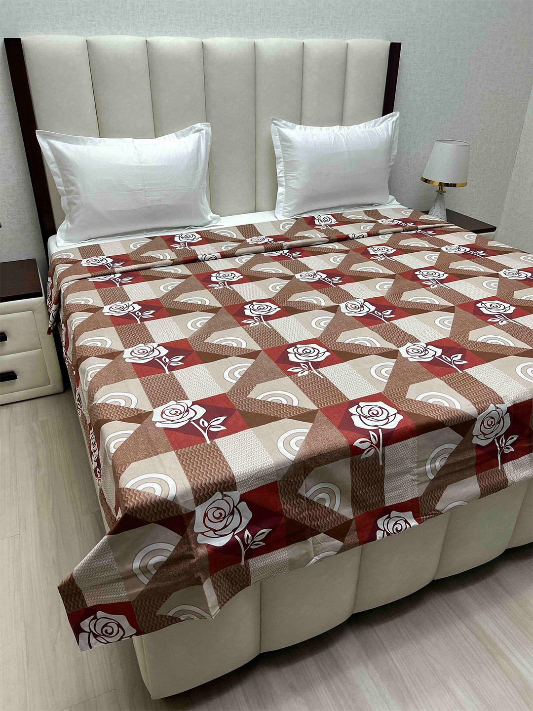 

Pure Decor Cotton Double Bed King Size Winter Duvet Cover for Comforter Quilt & Rajai, Brown