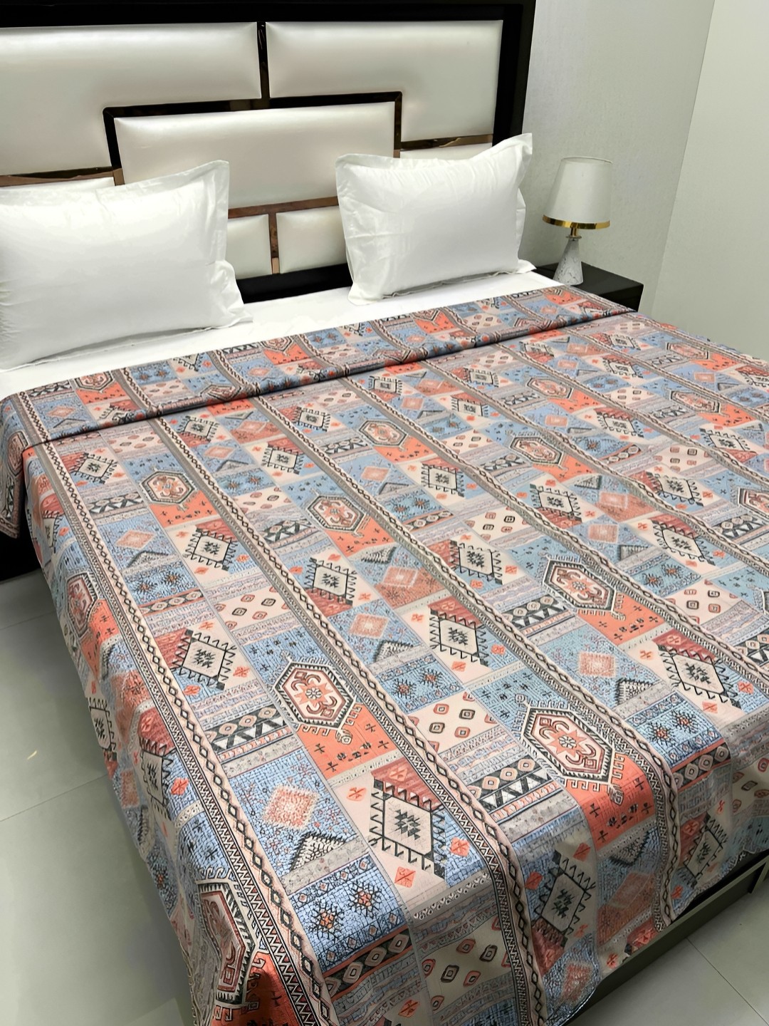 

Pure Decor Cotton Double Bed King Size winter Duvet Cover for Comforter Quilt & Rajai, Blue