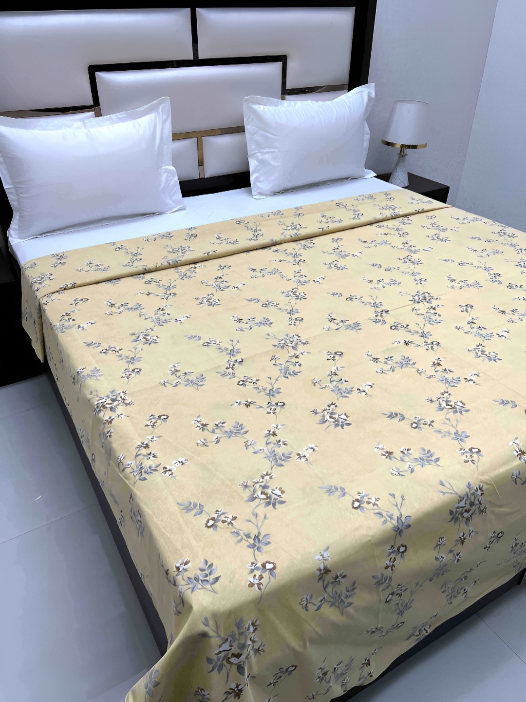 

Pure Decor Cotton Double Bed King Size Winter Duvet Cover for Comforter Quilt & Rajai, Yellow