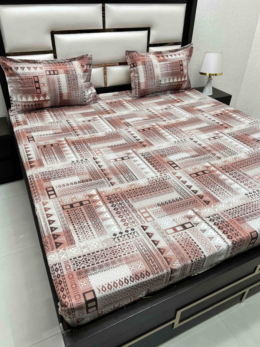 

Velar Fur Sib White Printed Pure Cotton 350 TC King Bedsheet Set 2.74 x 2.74 m