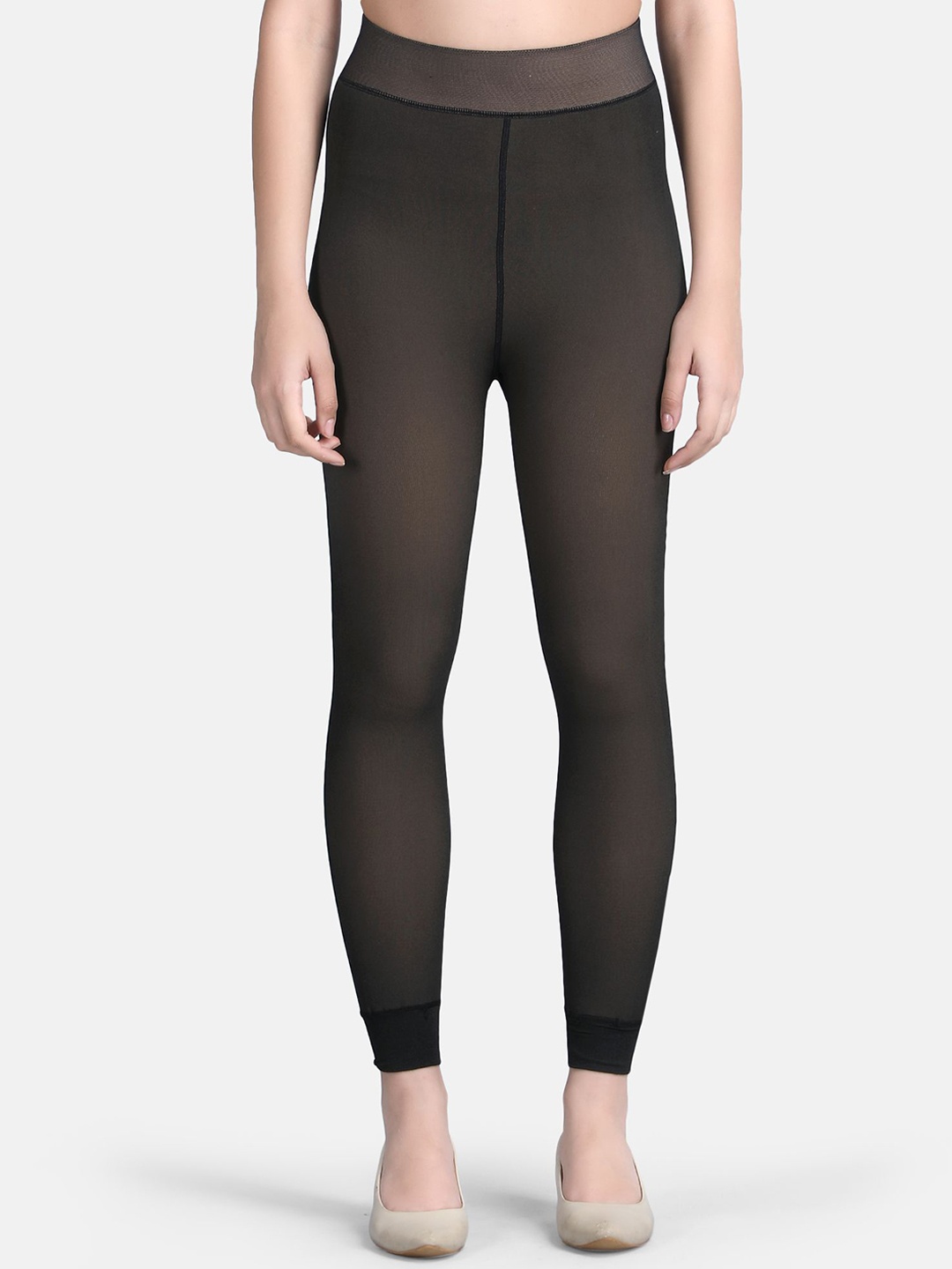 

N2S NEXT2SKIN Ribbed Mid-Rise Thermal Bottoms, Black
