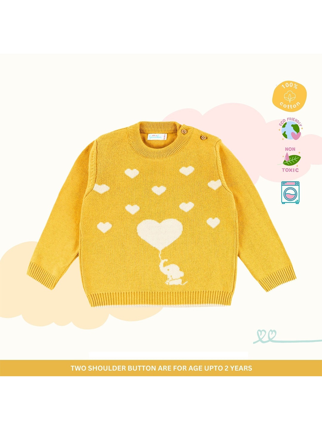 

Greendeer Unisex Kids Embroidered Pullover with Embroidered Detail, Mustard