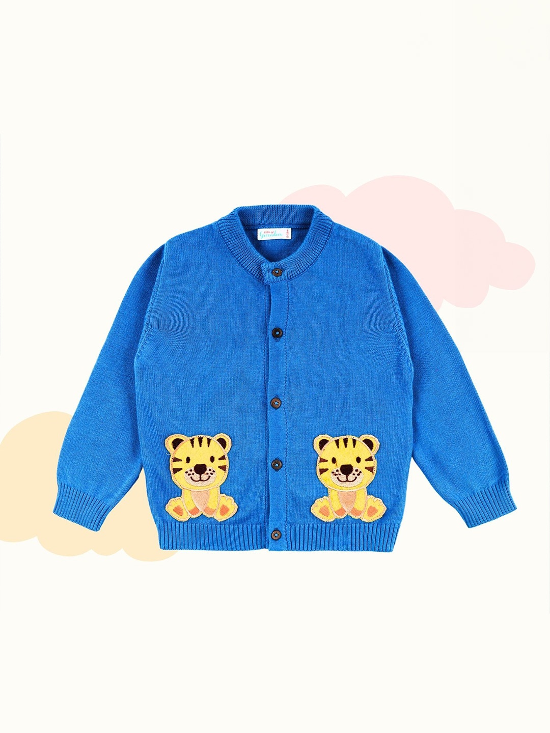 

Greendeer Unisex Kids Embroidered Cardigan with Embroidered Detail, Blue