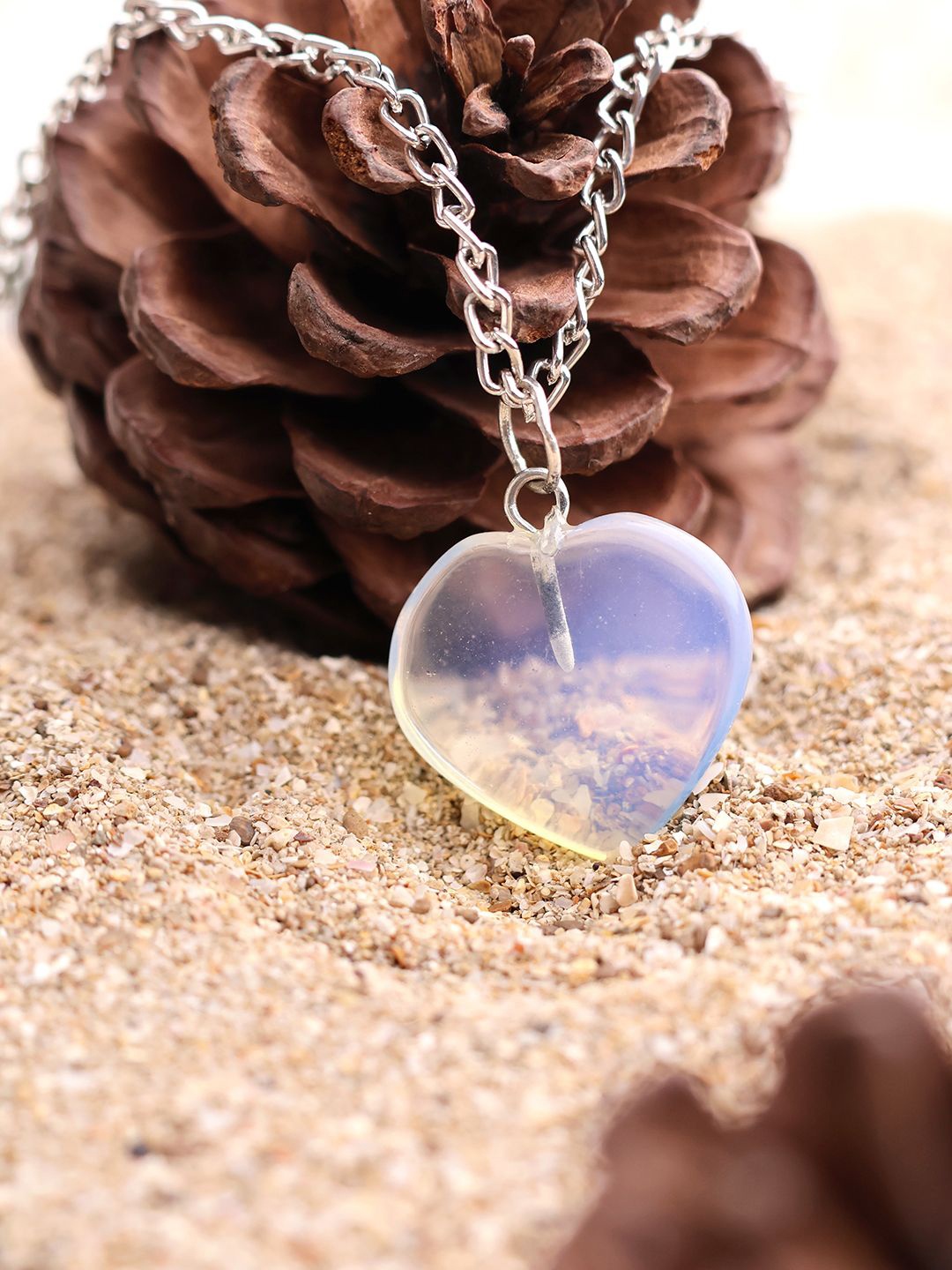

Shubhanjali Opalite Mini Heart Shaped Pendant, Blue