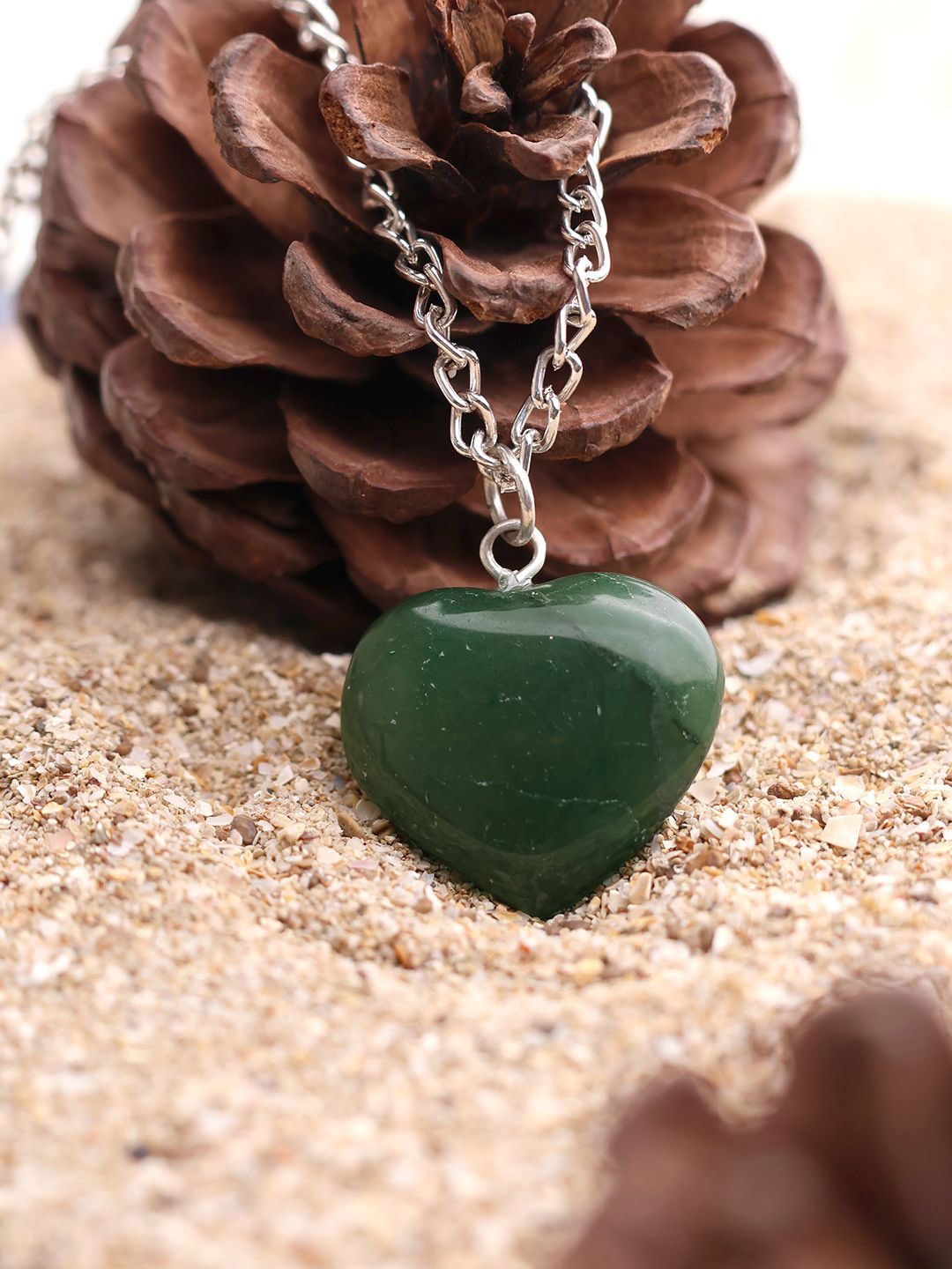 

Shubhanjali Jade Mini Heart Shaped Pendant, Green