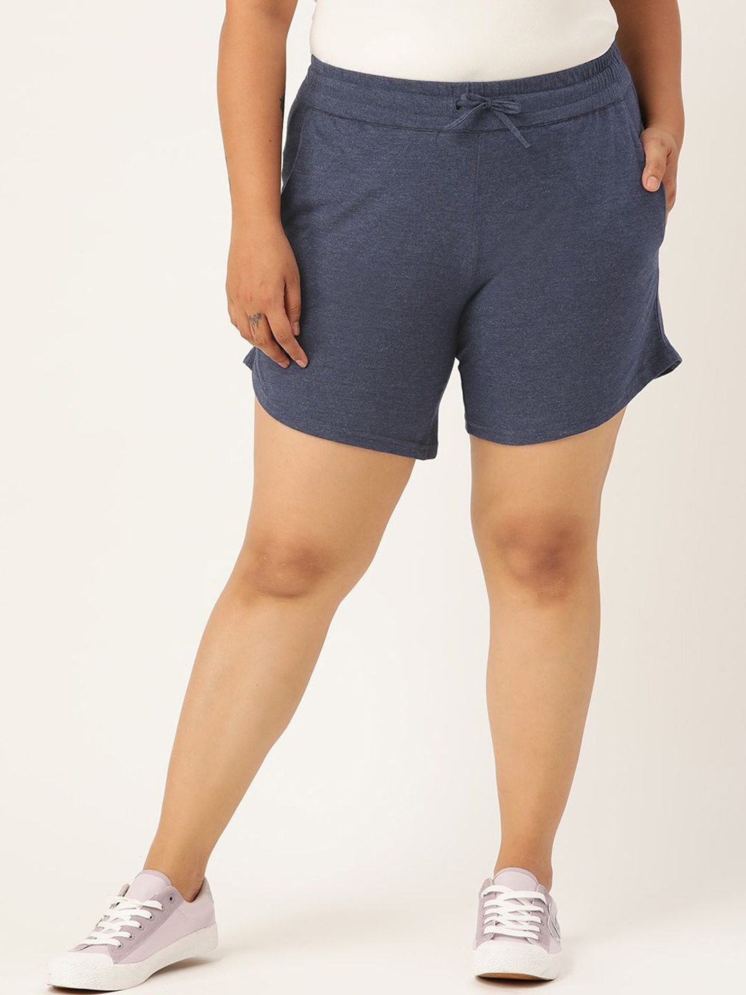 

theRebelinme Women High-Rise Shorts, Blue