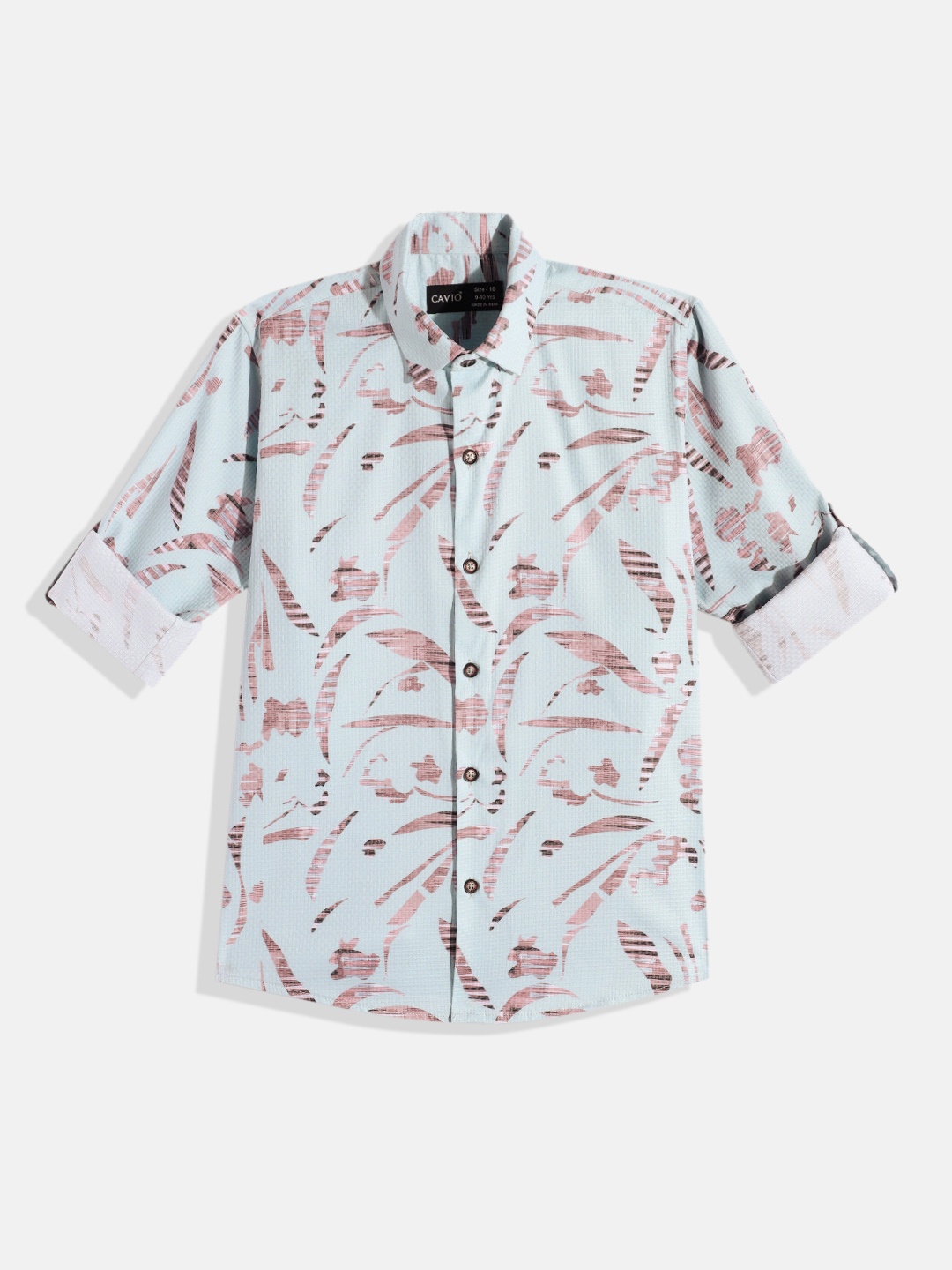 

CAVIO Boys Comfort Abstract Printed Casual Shirt, Sea green