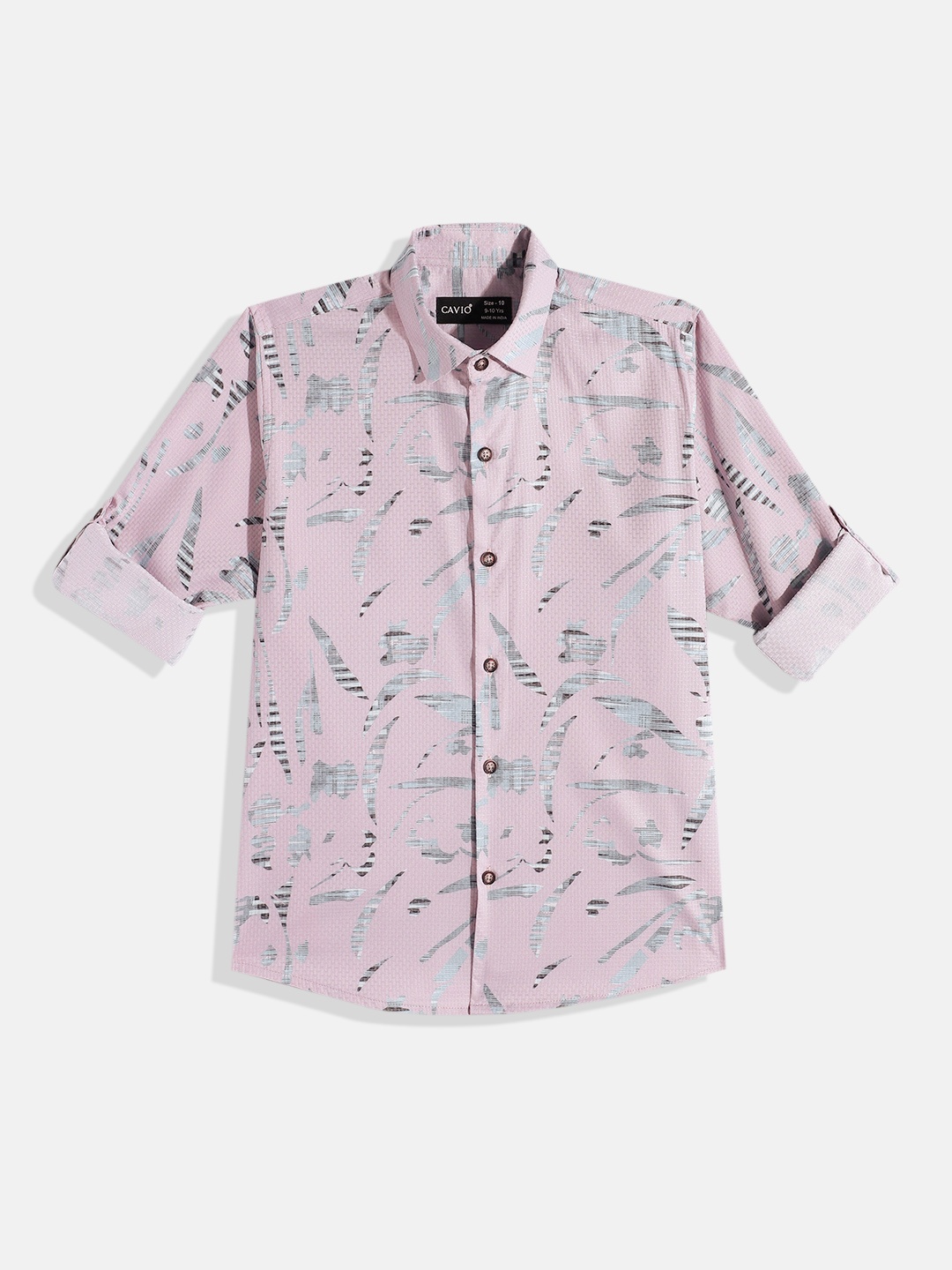 

CAVIO Boys Comfort Abstract Printed Casual Shirt, Pink