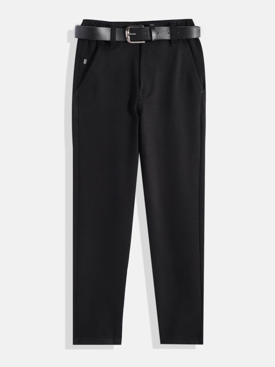 

CAVIO Boys Wrinkle Free Chambray Trousers, Black