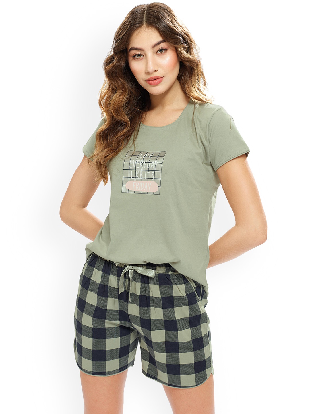 

Lotik Women Printed Night suit, Grey