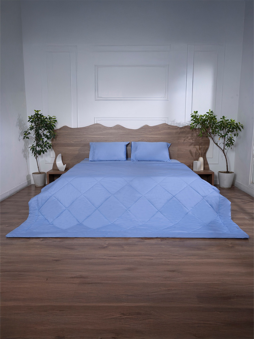 

BELIHODE Blue 150 GSM AC Room Cotton Double Bed Comforter