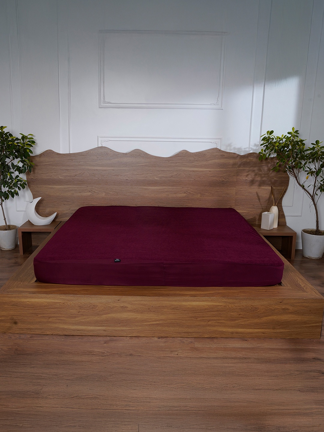 

BELIHODE Maroon Waterproof King Mattress Protector