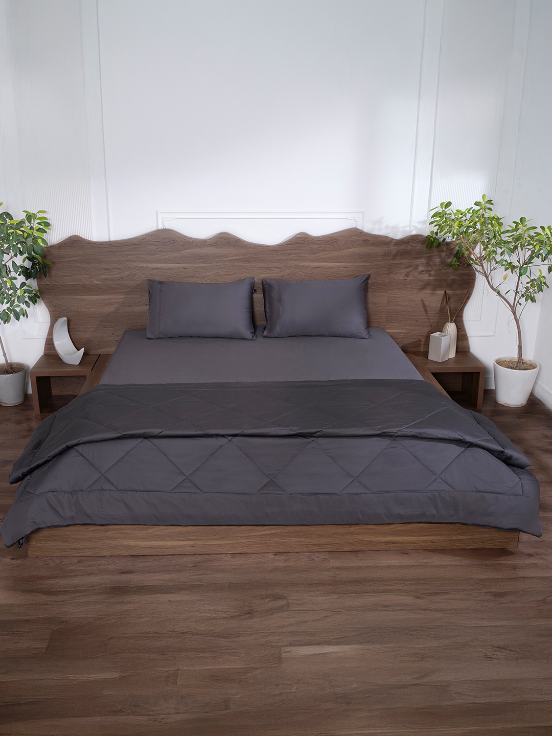 

BELIHODE Grey 150 GSM AC Room Cotton Double Bed Comforter