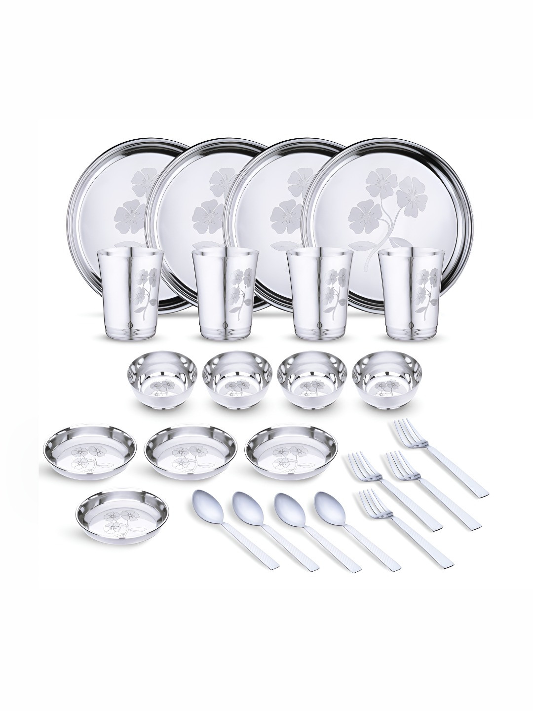 

LIMETRO STEEL Steel 24 Pieces Stainless Steel Dinner Set