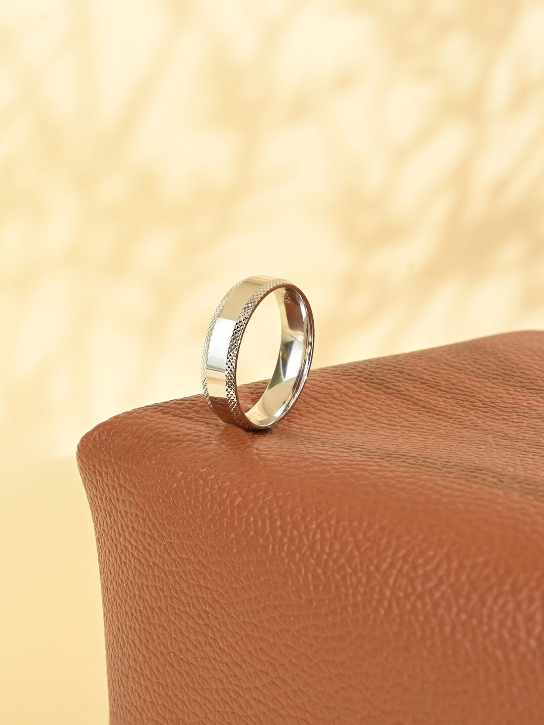 

TOUCH925 Men 925 Pure Silver Prism Criss-Cross Finger Ring