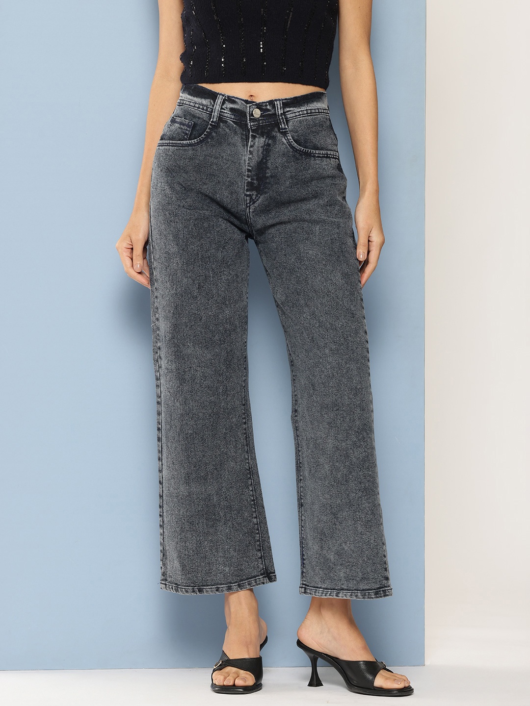 

Aarika Women Hottie Acid Wash Jeans, Grey