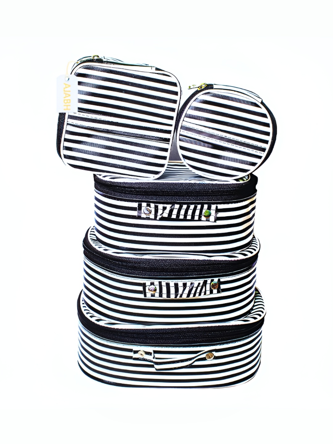 

Ajabh Black 5 Pieces Striped Printed Wardrobe Makeup Organisers