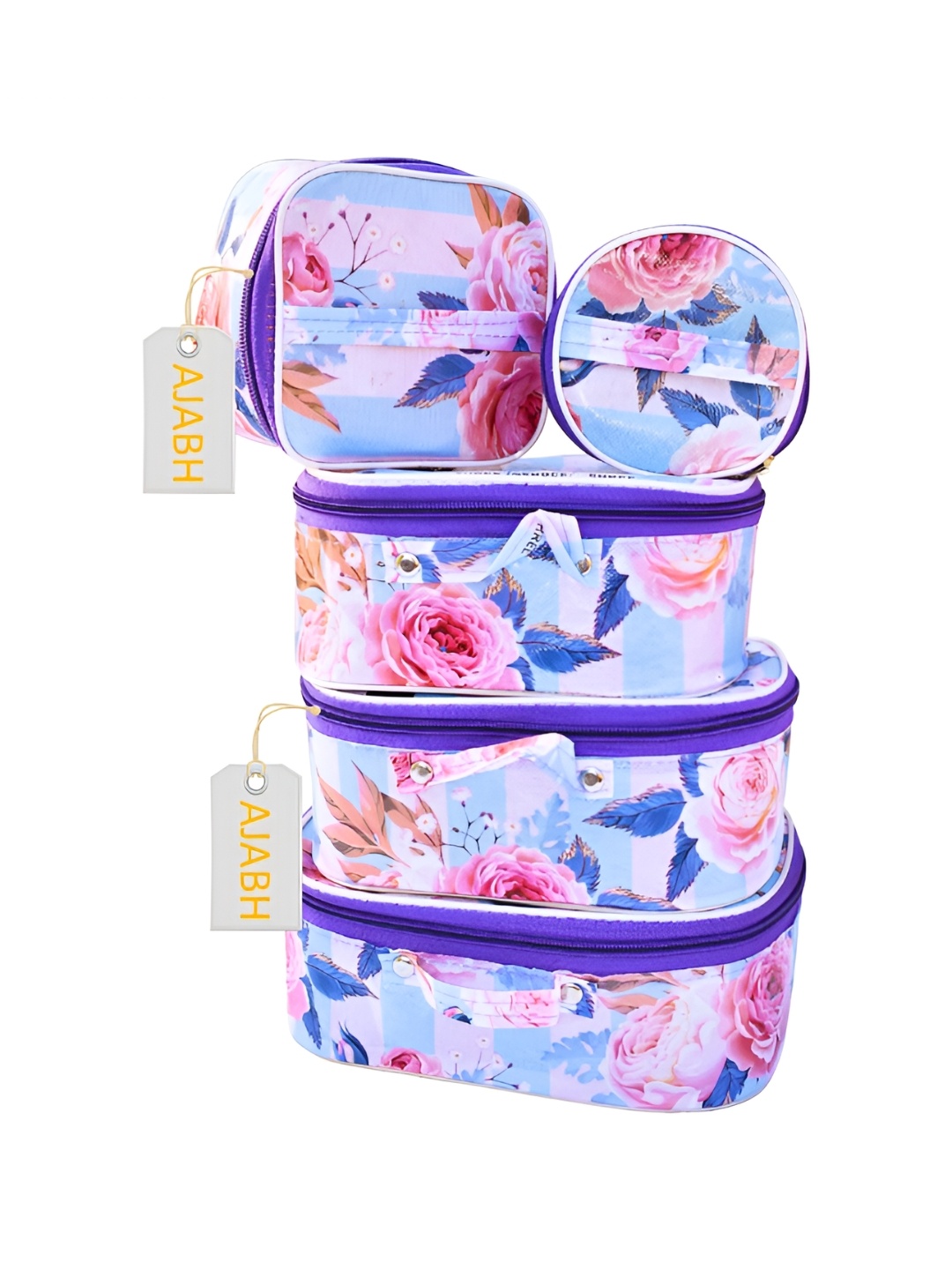 

Ajabh Purple 5 Pieces Floral Printed Wardrobe Makeup Organisers