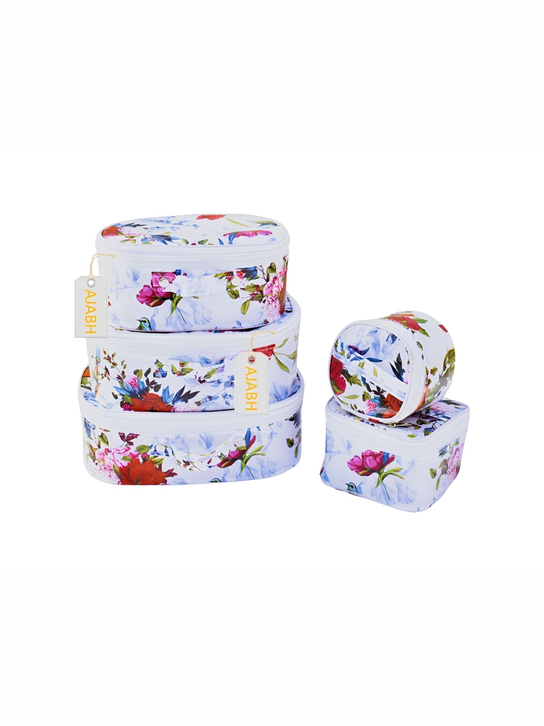 

Ajabh White 5 Pieces Striped Printed Wardrobe Makeup Organisers