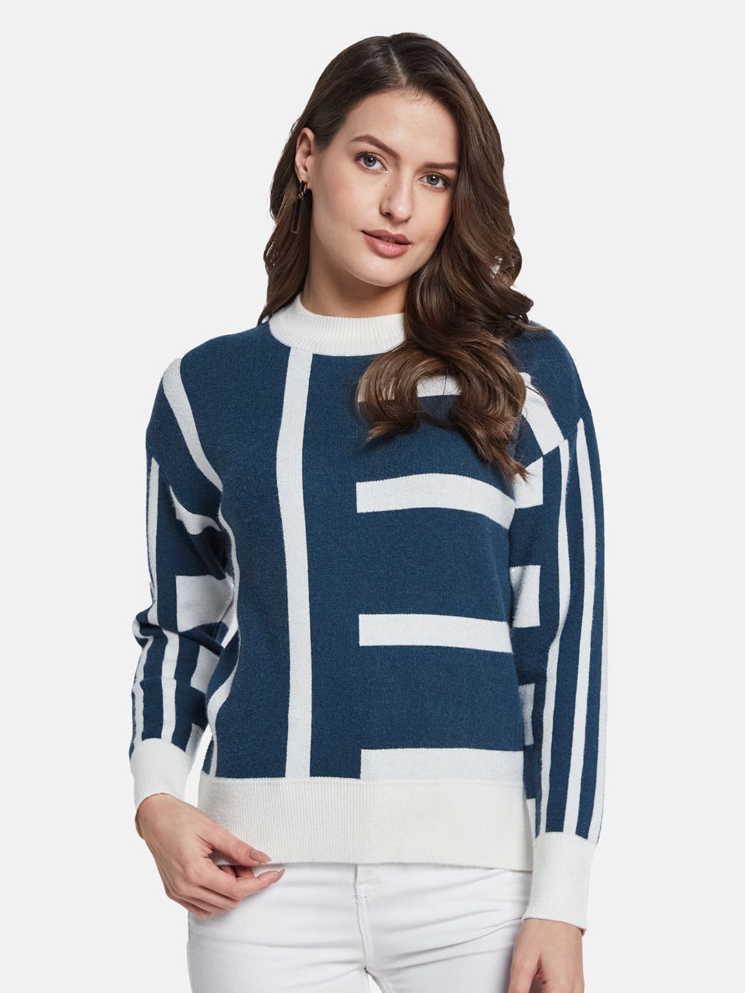 

METTLE Women Printed Pullover, Green