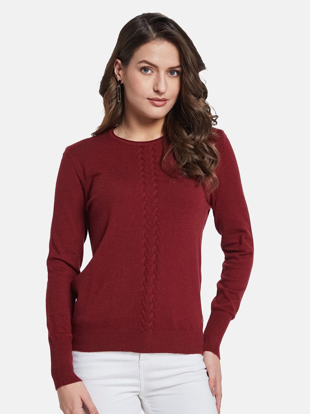 

METTLE Women Chevron Pullover, Maroon