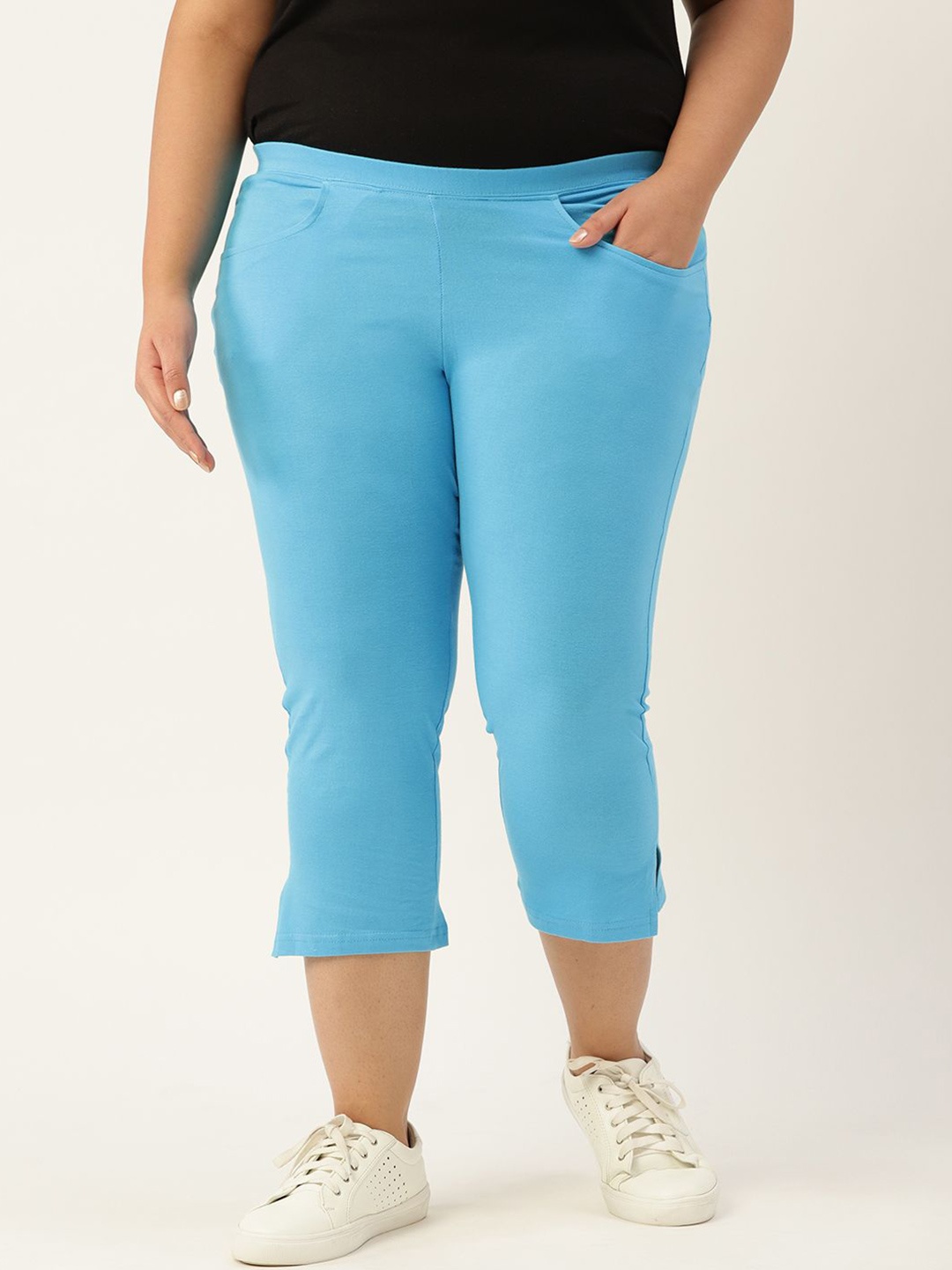 

theRebelinme Women Capris, Turquoise blue