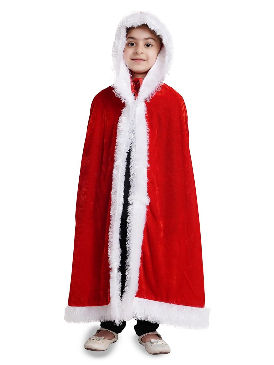 

Kaku Fancy dresses Kids Santa Clause Cape & Velvet Santa Robe Christmas Costume Set, Red