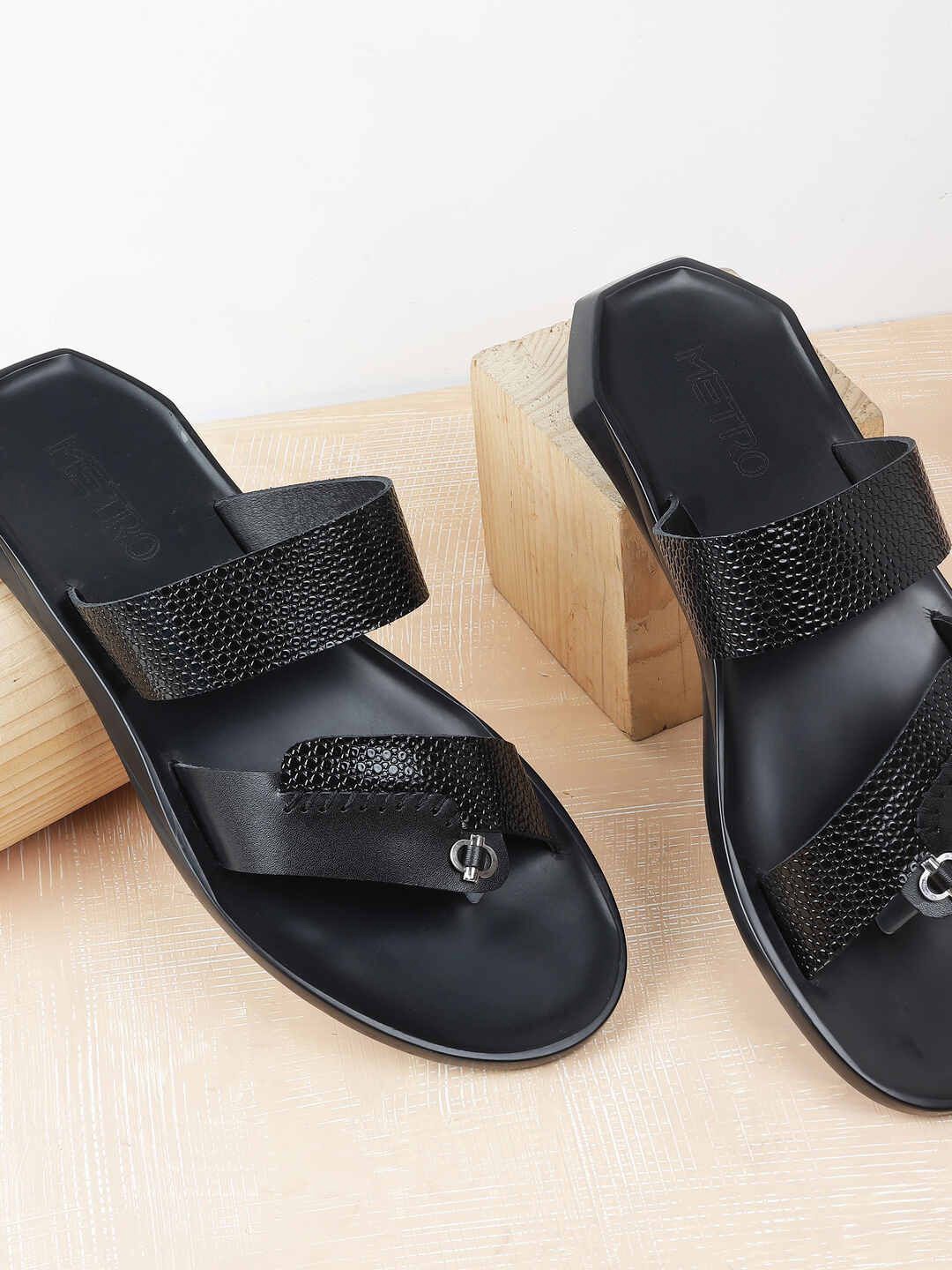 

Metro Men Leather Comfort Sandals, Black
