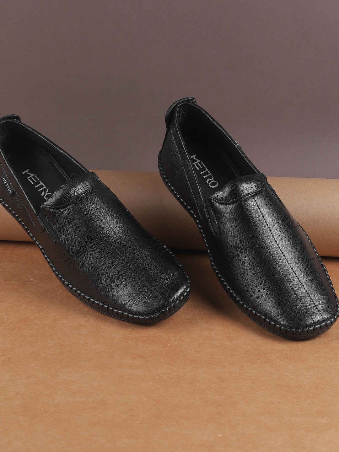 

Metro Men Leather Espadrilles, Black