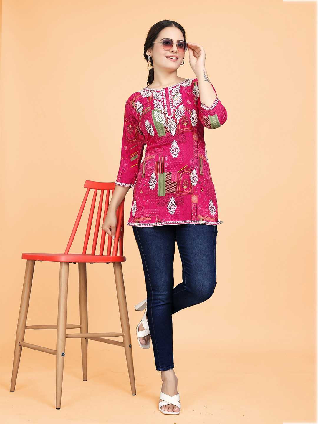 

Rujave Print Top, Pink