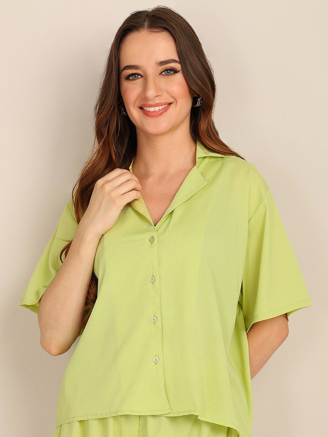 

Fashfun Crepe Top, Green