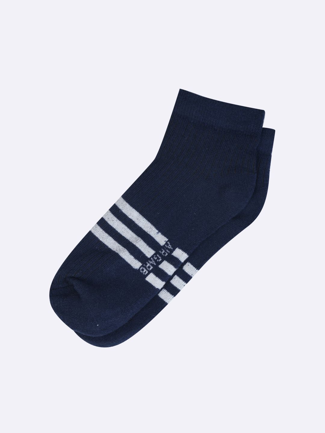 

AIR GARB Striped Cotton Ankle-Length Socks, Navy blue