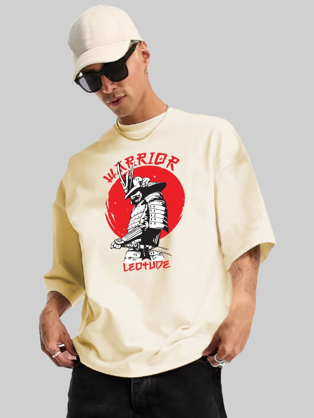 

Leotude Men Graphic Printed Round Neck Cotton Relaxed Fit T-shirt, Yellow