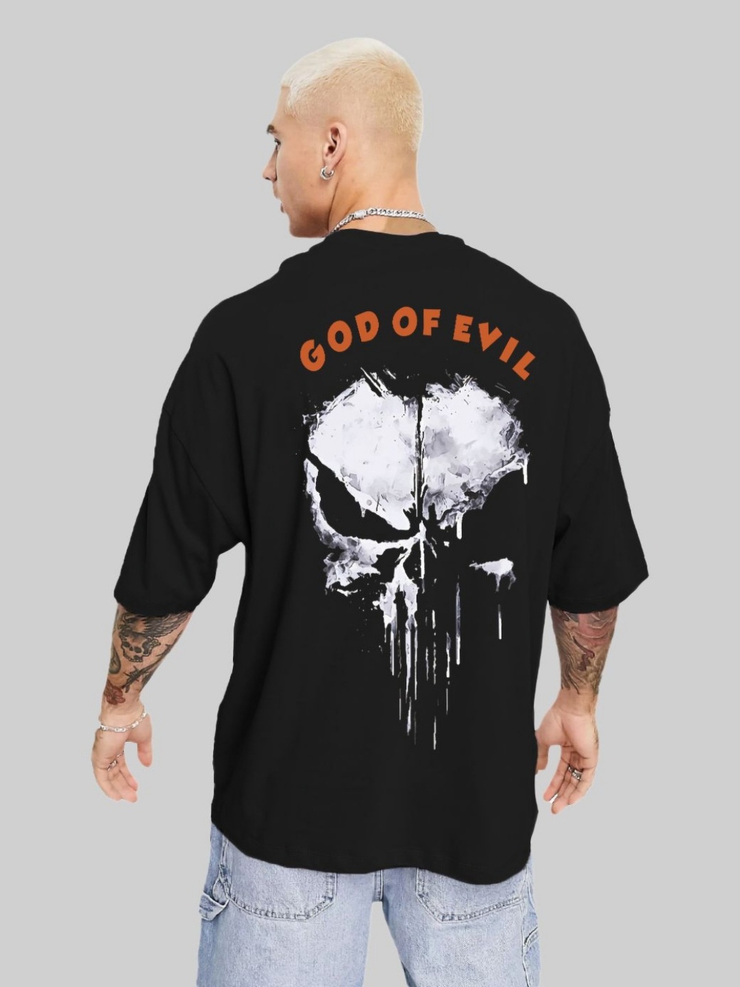 

Leotude Men Graphic Printed Round Neck Cotton Relaxed Fit T-shirt, Black