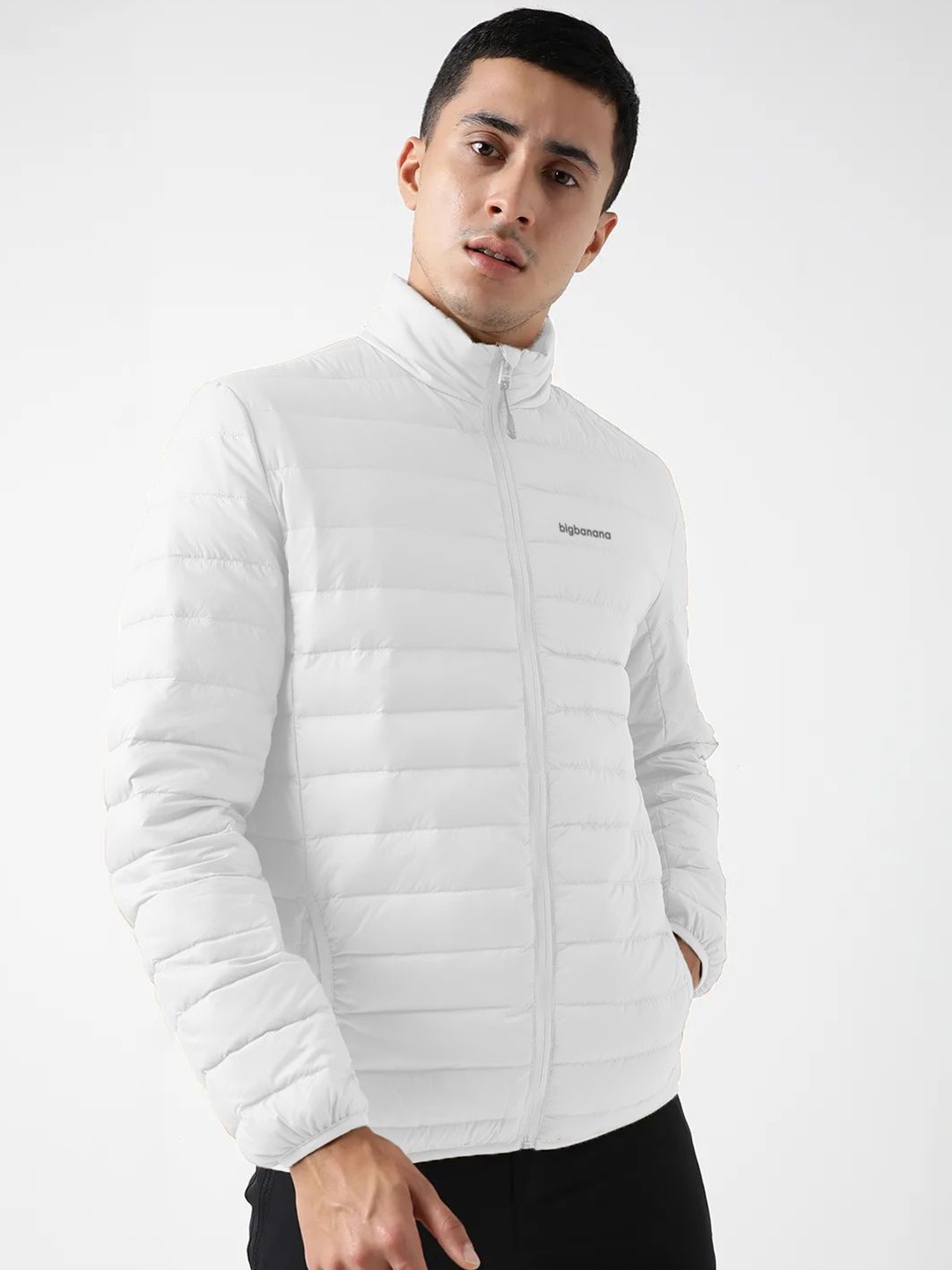 

bigbanana Men Solid Lightweight Puffer Jacket, White