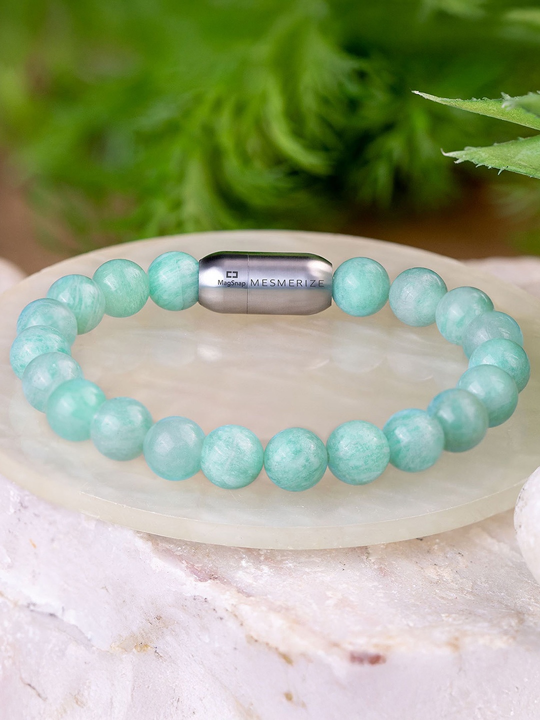 

Mesmerize Amazonite Stone Magsnap Bracelet, Silver