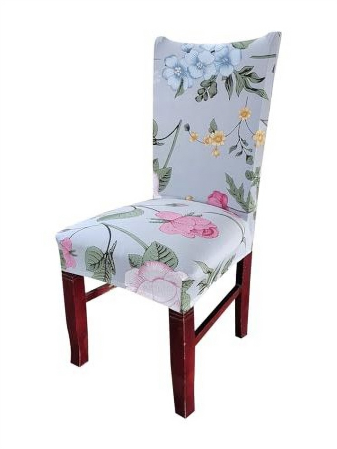 

HOUSE OF QUIRK Grey & Pink Floral Printed Stretchable Chair Cover