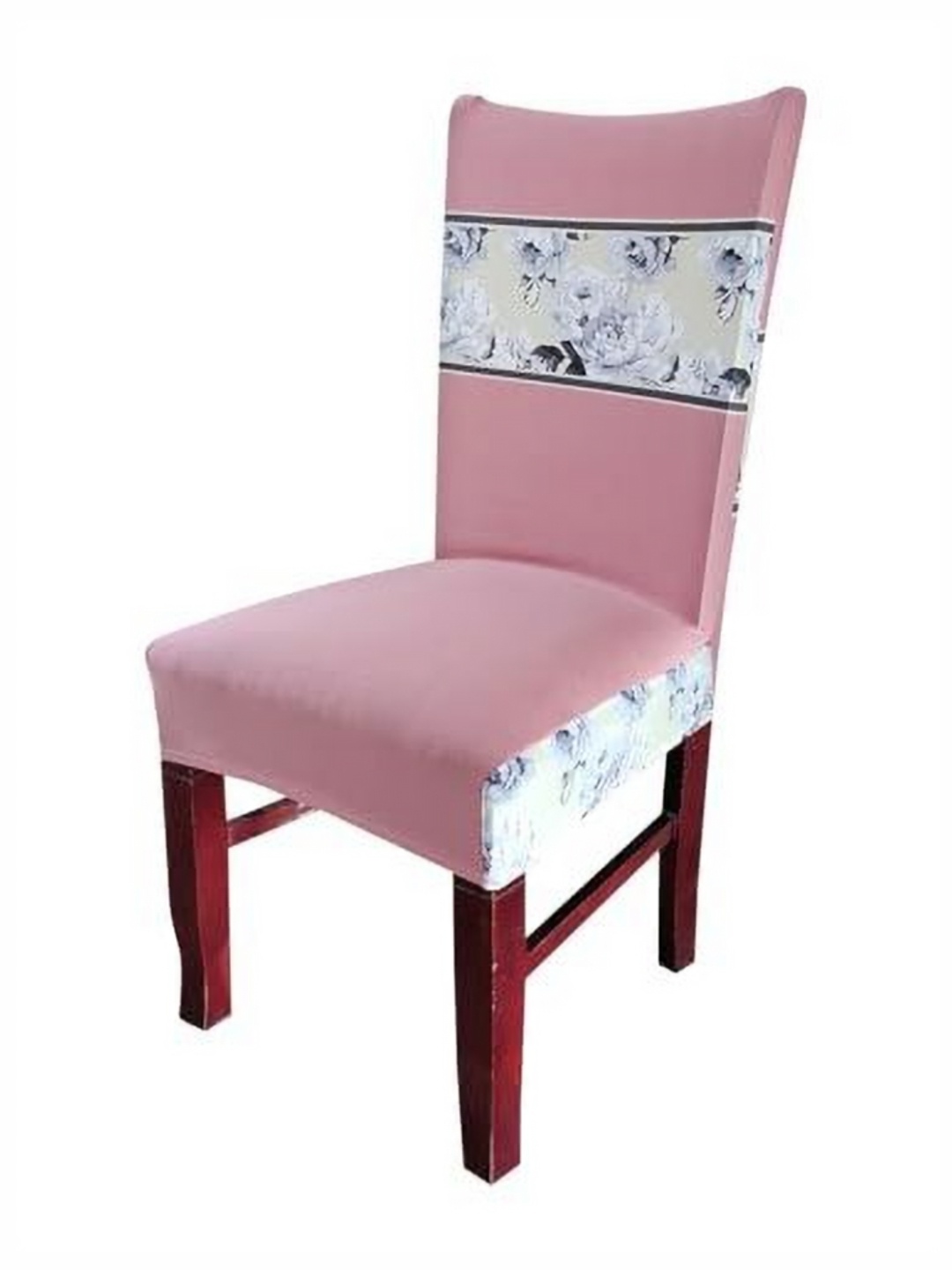 

HOUSE OF QUIRK Peach-Colored Floral Printed Stretchable Chair Cover