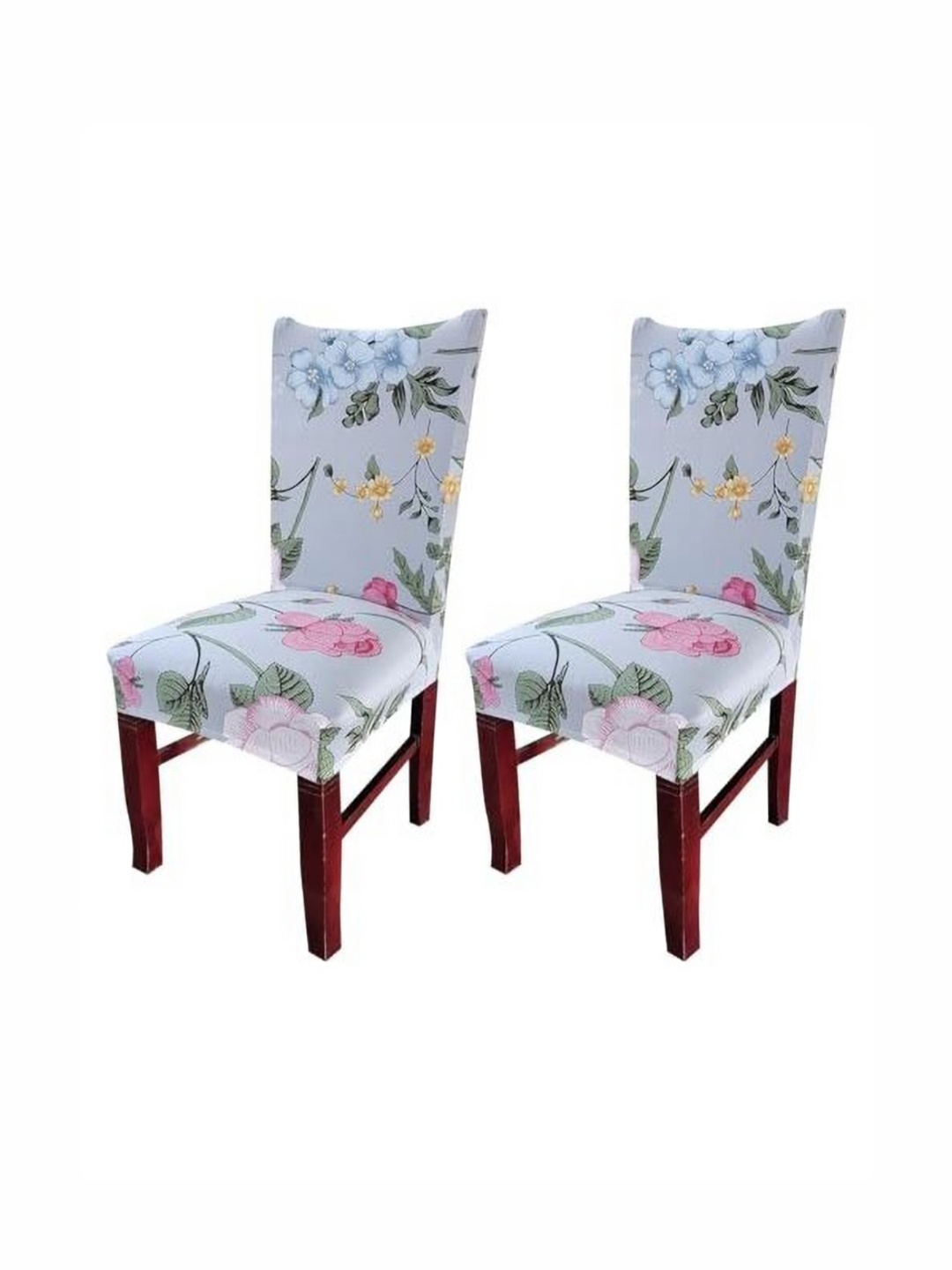 

HOUSE OF QUIRK Grey & Pink 2 Pieces Floral Printed Chair Covers