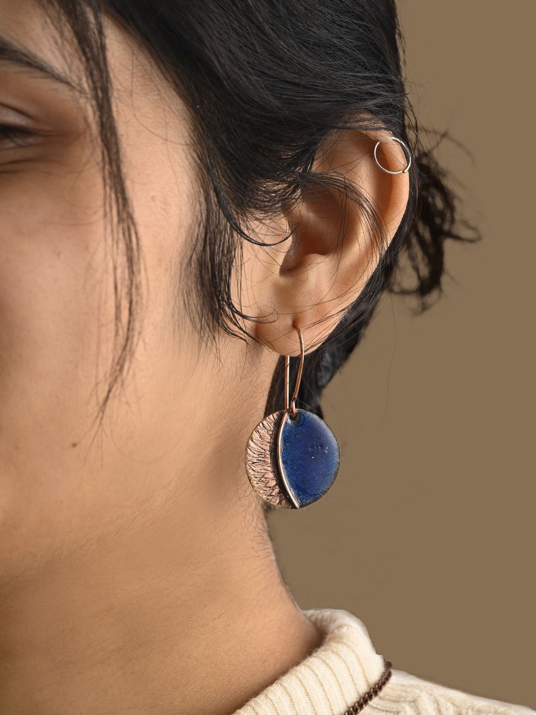 

Ekibeki Circular Drop Earrings, Copper