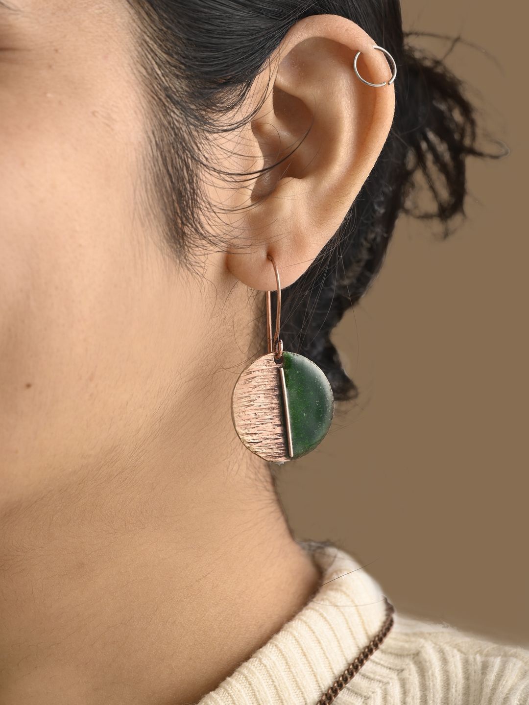 

Ekibeki Circular Drop Earrings, Green