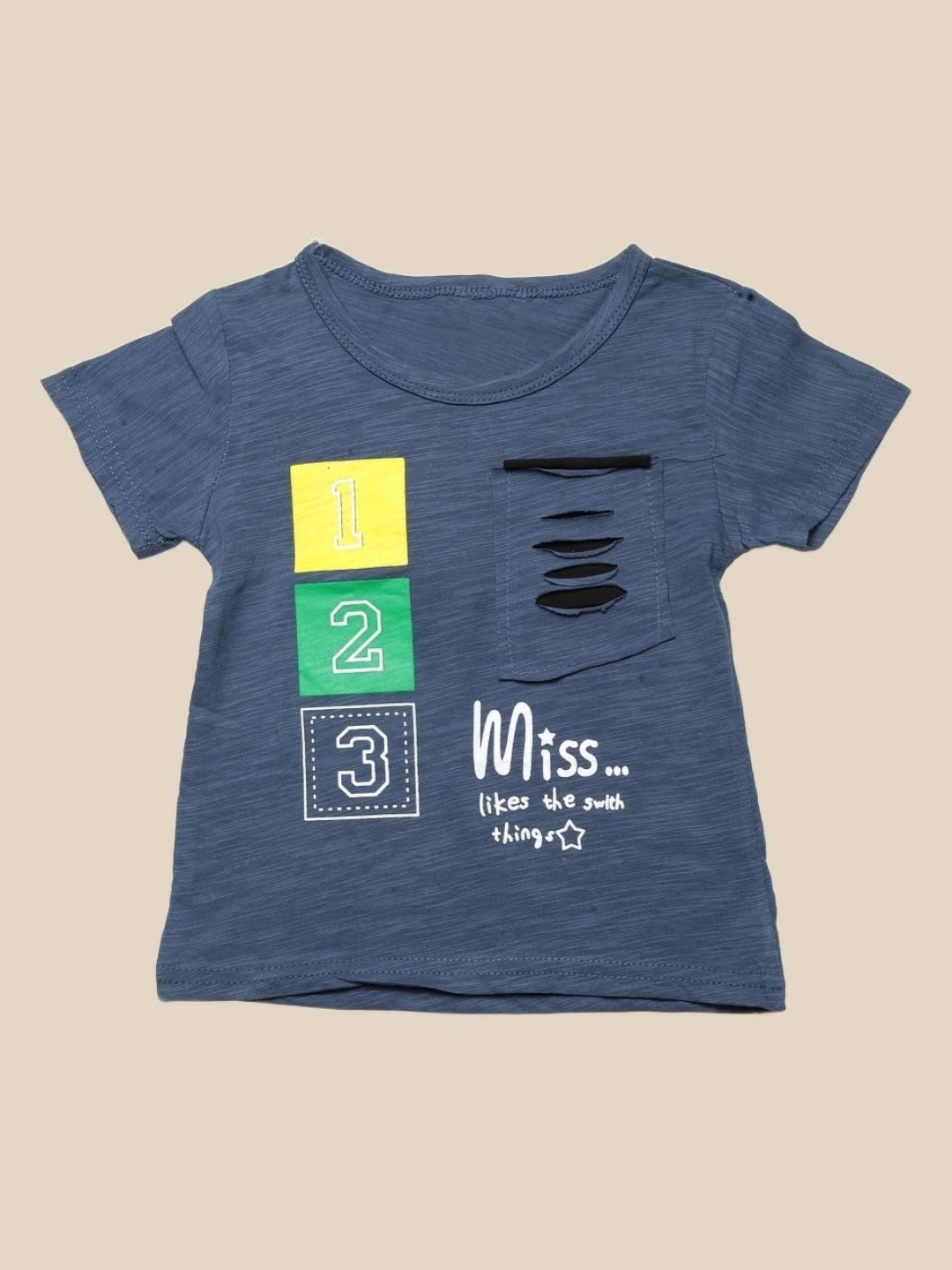 

J Style Kids Typography Printed Round Neck Casual T-shirt, Navy blue