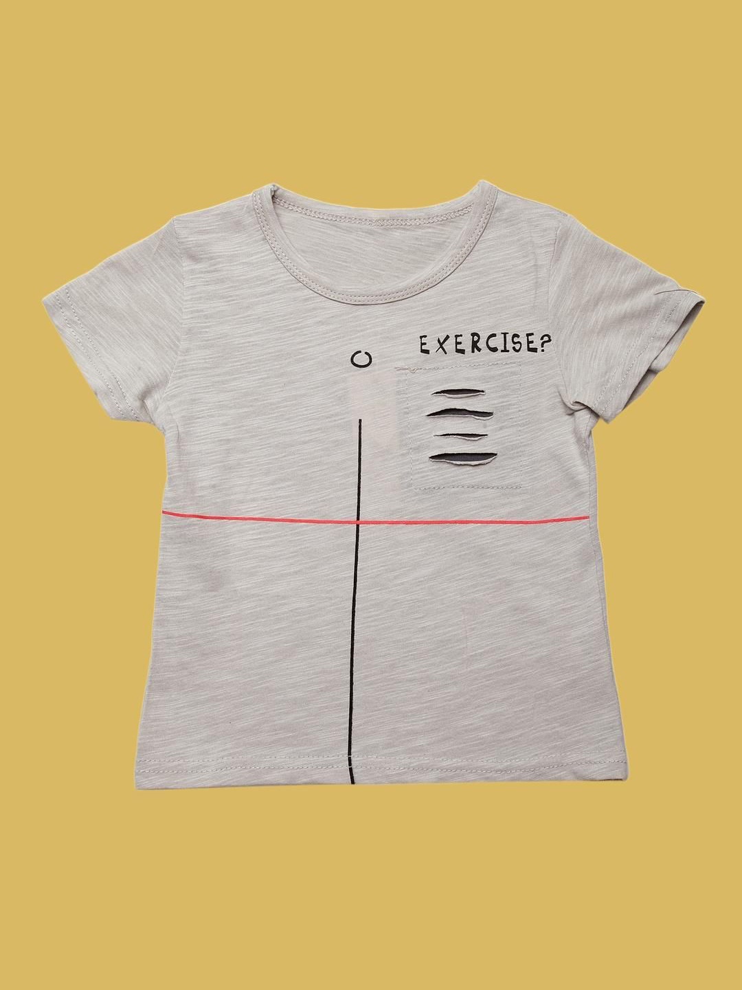 

J Style Kids Typography Printed Round Neck Casual T-shirt, Grey