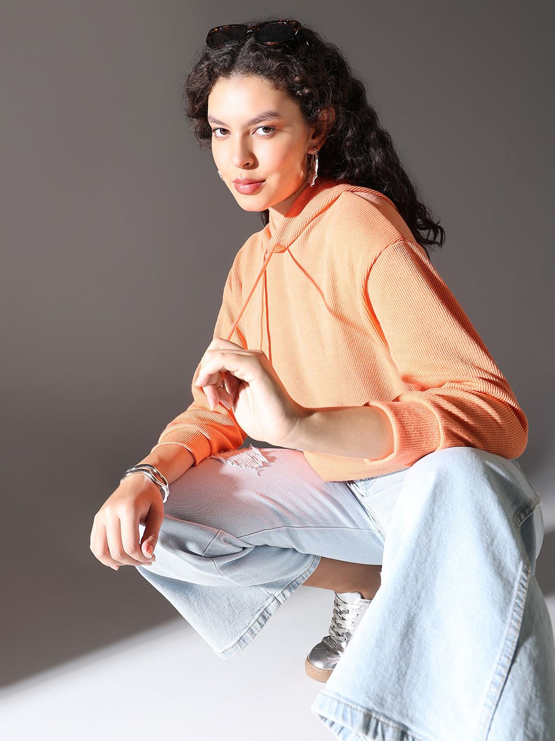 

SHOWOFF Women Hooded Sweatshirt, Orange