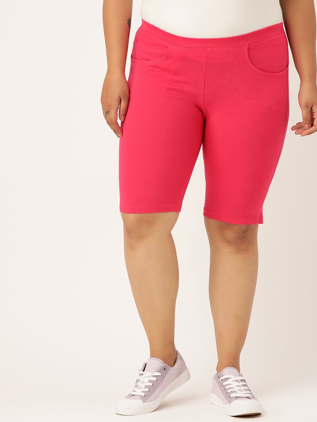 

theRebelinme Women High-Rise Hot Pants Shorts, Fuchsia