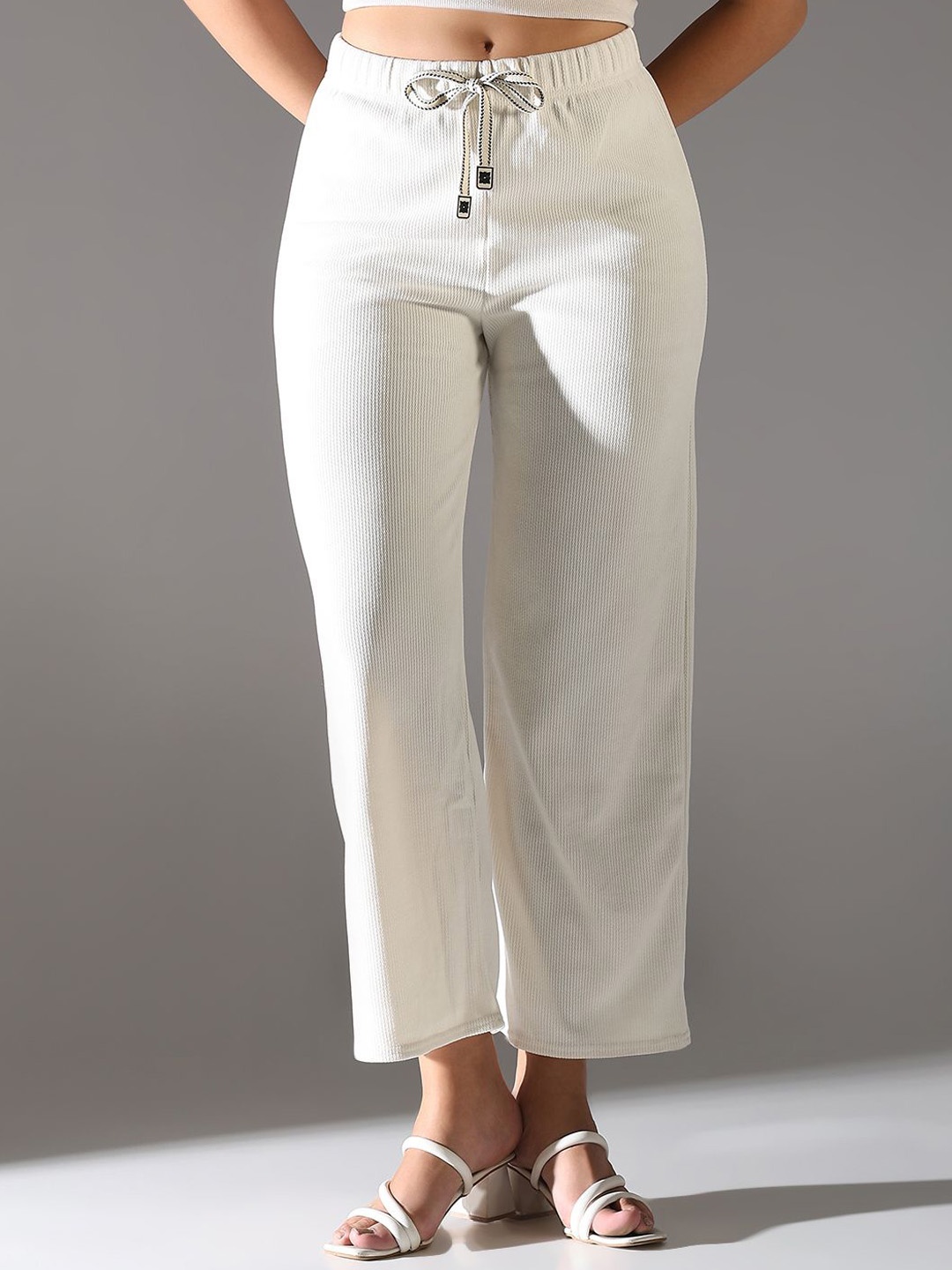 

SHOWOFF Women Comfort Straight Fit Trousers, White
