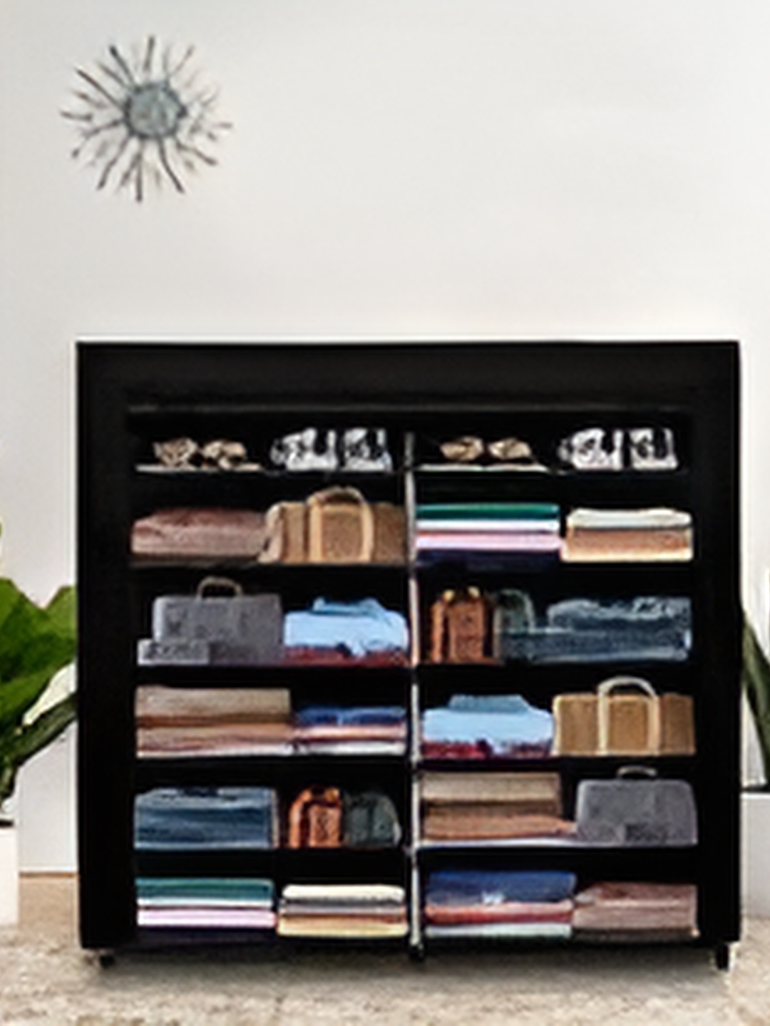

Urban Choice Black Metal 12-Layer Collapsible Wardrobe