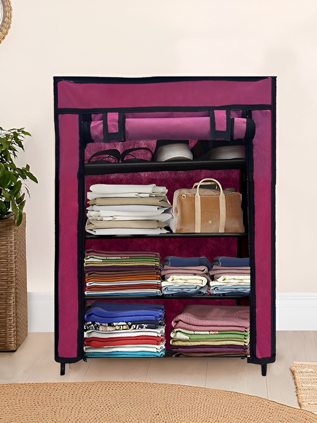 

Urban Choice Maroon Waterproof 4 Layered Wardrobe